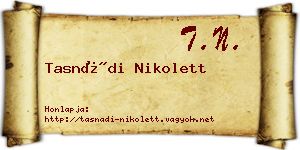 Tasnádi Nikolett névjegykártya